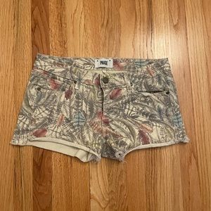 Paige Denim Shorts / Size 28 / Patterned